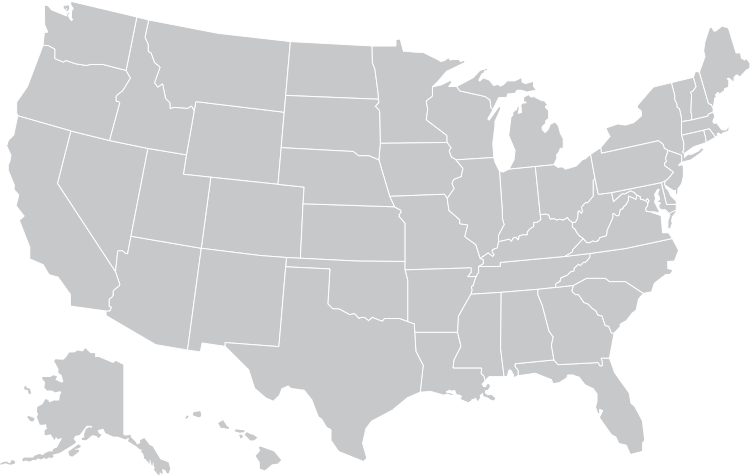 Map of the USA showing states Canadian nurses can work in.